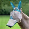 Harrison Howard Mule Donkey Fly Mask Full Face Protection with Nose Cover(Sky Blue)