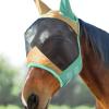 Harrison Howard Pro Luminous Horse Fly Mask Large Eye Space Standard with Ears UV Protection for Horse Light Champagne Small Pony(Champagne Gold/Mint)