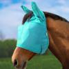 Harrison Howard UV-proof Multi-Function Fabrics Thick Fleece Padding Horse Fly Mask Half Face with Ears Mint Horse Large(Mint)