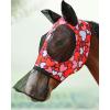 Horse Fly Mask with Nose Skirt Fine Mesh Sleek Pull-on Design-Cute Hearts (L; Full Size)