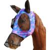 Ultra Lightweight UV-Proof Full Visibility Stretchy Horse Fly Mask Long Nose with Ears Colorful Dots L Full Size