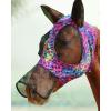 Ultra Lightweight UV-Proof Full Visibility Stretchy Horse Fly Mask Long Nose with Ears-Pink Leopard (L; Full Size)