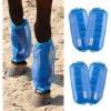 Universal Size Horse Leggings Fine Mesh Greatly Reduce Stomping Breathable Horse Boots Leg Wraps (Set of 4) Orange(Blue)