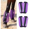 Universal Size Horse Leggings Fine Mesh Greatly Reduce Stomping Breathable Horse Boots Leg Wraps (Set of 4) Orange(Purple)