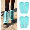 Universal Size Horse Leggings Fine Mesh Greatly Reduce Stomping Breathable Horse Boots Leg Wraps (Set of 4) Orange(Summer Mint)