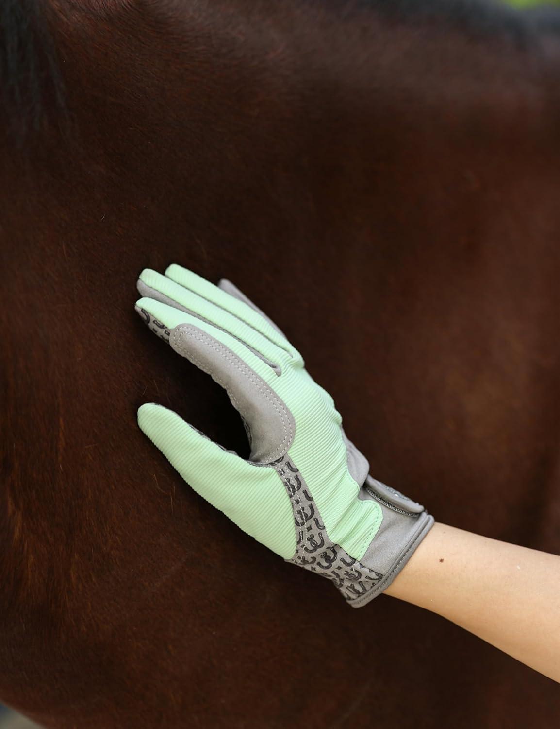imageHarrison Howard All Season Kids Horse Riding Gloves Comfortable NonSlip Light Horseback Gloves for Running Cycling RidingMint