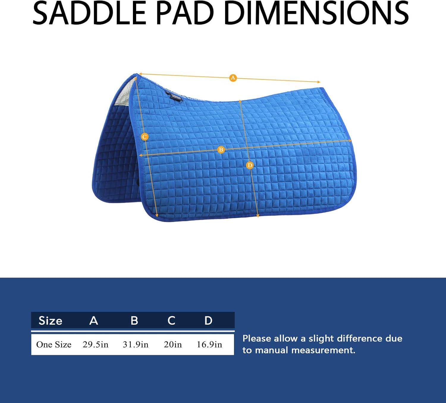 imageHarrison Howard AllPurpose Square Quilted Western Saddle Pad Breathable ShockAbsorbing Saddle Pad Comfortable Fit for HorsesBlue