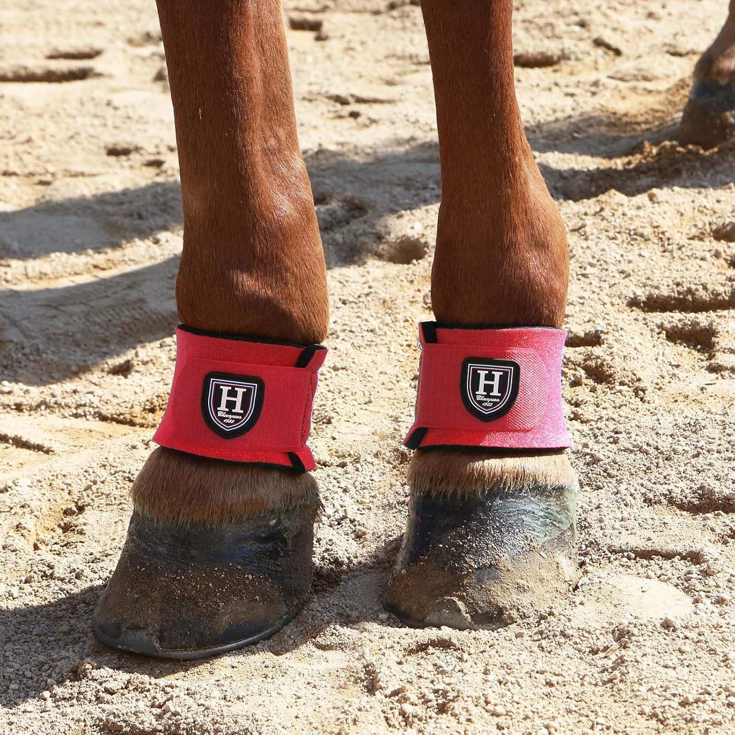 imageHarrison Howard Durable ShockAbsorbent Breathable Impact Protection Pastern Wraps for Horse Sold in Pairs Summer MintRed