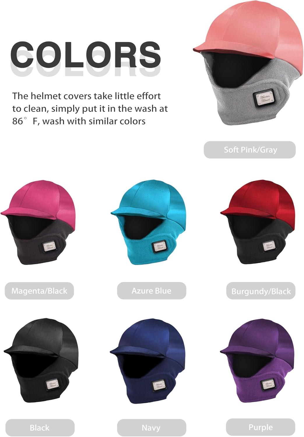 imageHarrison Howard Equestrian Helmet Cover with Fleece Neck Winter Riding Helmet CoverBlack