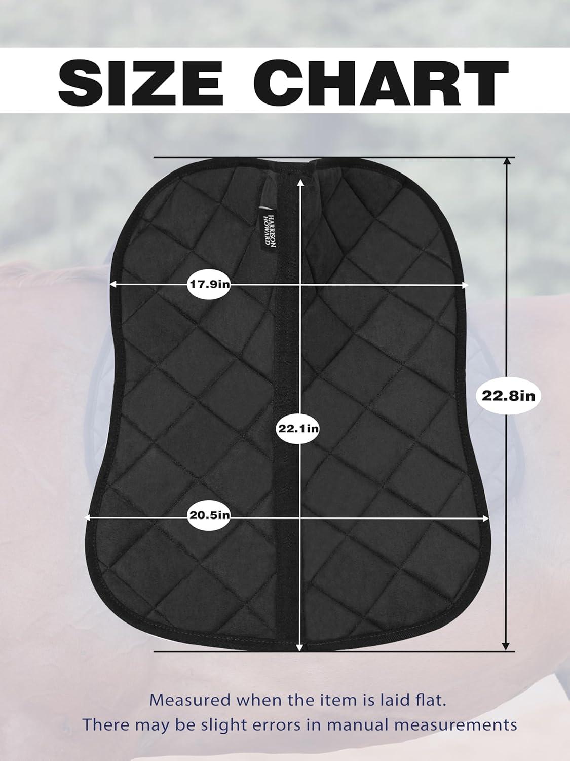 imageHarrison Howard Half Saddle Pad for Horses Breathable Shock Absorbing English Saddle Pad for Jumping Training ampamp EventingBlack