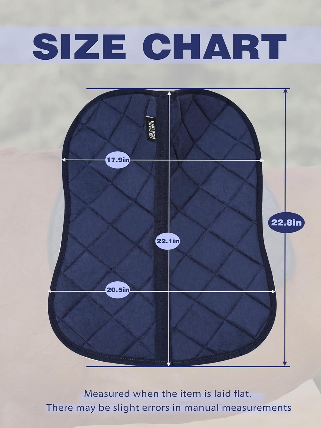 imageHarrison Howard Half Saddle Pad for Horses Breathable Shock Absorbing English Saddle Pad for Jumping Training ampamp EventingNavy