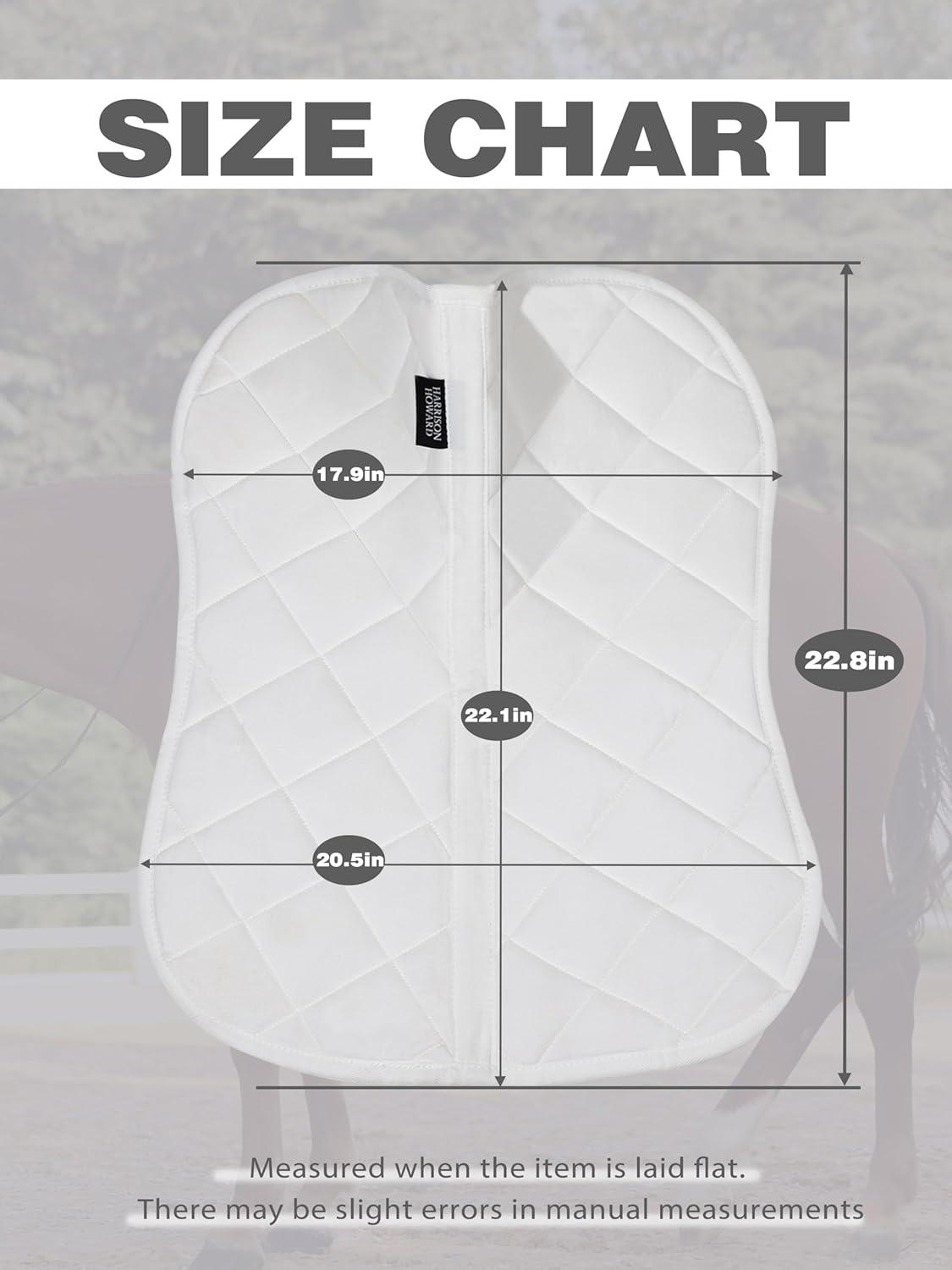 imageHarrison Howard Half Saddle Pad for Horses Breathable Shock Absorbing English Saddle Pad for Jumping Training ampamp EventingWhite