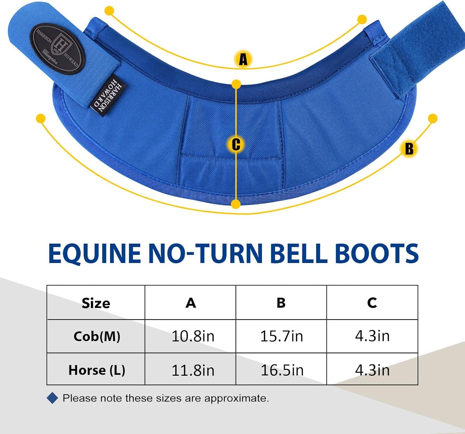 imageHarrison Howard Horse Bell Boots Overreach Bell Boots NoTurn Bell Boots for HorseDurable Protective Hoof BootBlue