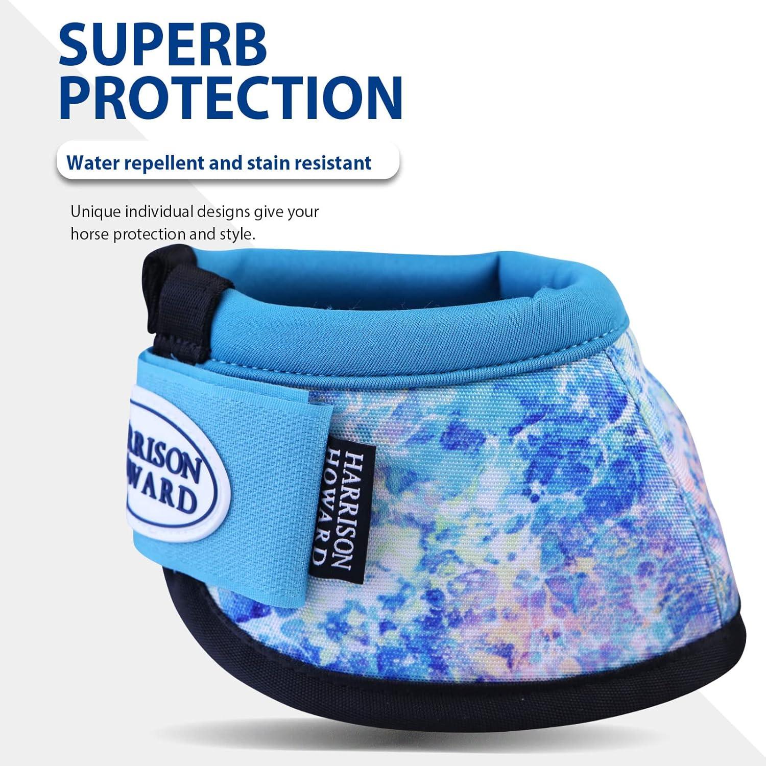 imageHarrison Howard Horse Bell Boots Overreach Bell Boots NoTurn Bell Boots for HorseDurable Protective Hoof BootPastel Mix