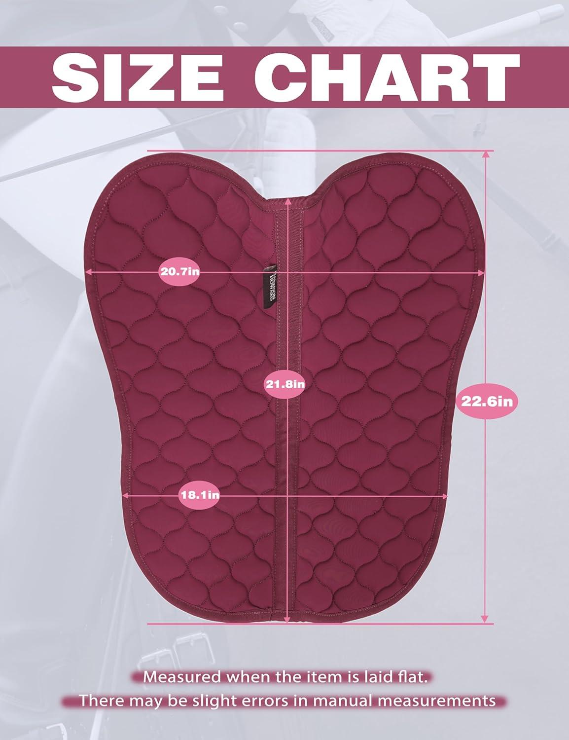 imageHarrison Howard Horse Half Pad ShockAbsorbing Soft ampamp Breathable English Saddle Pad for HorsesBurgundy