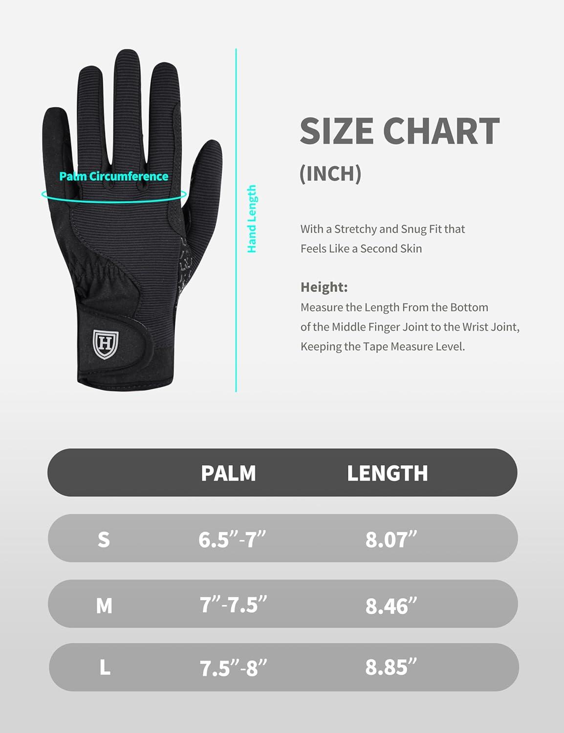 imageHarrison Howard Horse Riding Gloves AllSeason Lightweight NonSlip for Gardening Running Equestrian Riding Glovesblack