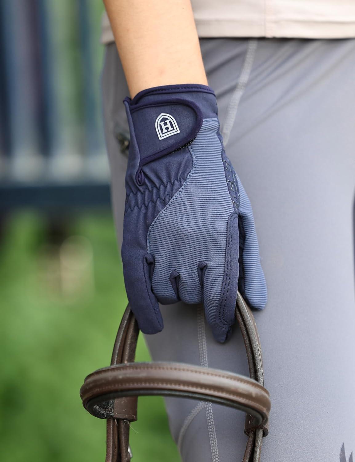 imageHarrison Howard Horse Riding Gloves AllSeason Lightweight NonSlip for Gardening Running Equestrian Riding Glovesnavy