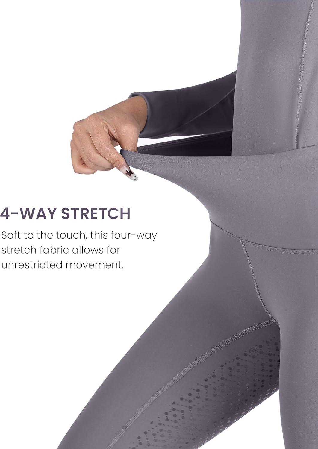 imageHarrison Howard Womens Full Seat Silicon Grip Equestrian Breeches Horse Riding Tights High Waisted LeggingsGrey