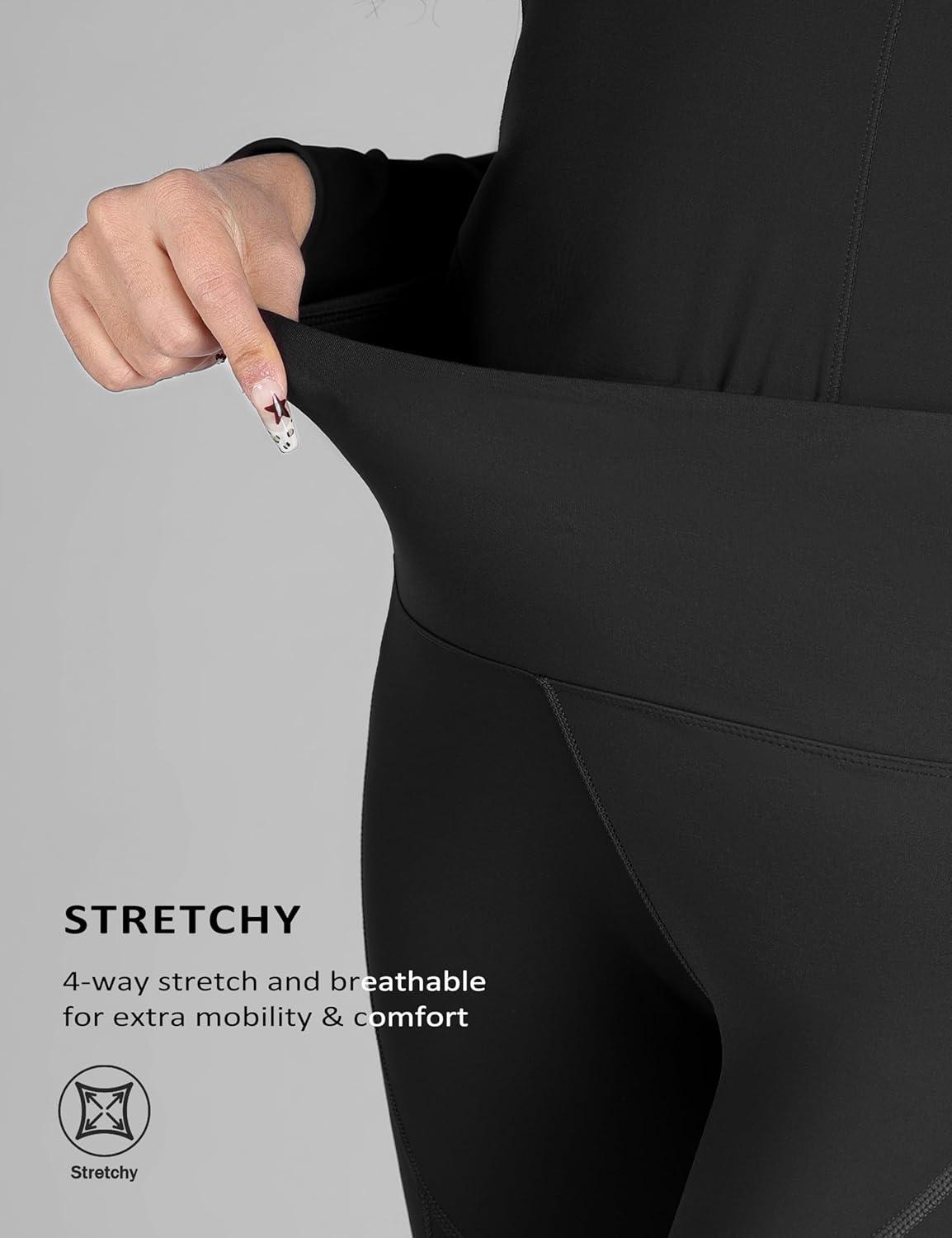 imageHarrison Howard Womens Riding Pants KneePatch Schooling Tights Horseback Riding Pants Equestrian BreechesBlack