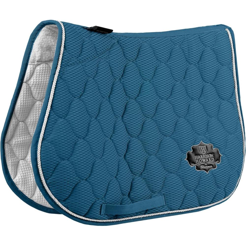 imageHarrison Howard 3D Air Mesh Saddle Pad for Horses  Breathable ShockAbsorbing AllPurpose English Saddle PadTeal