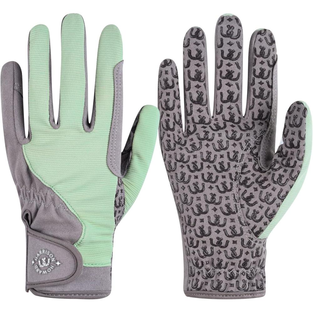 imageHarrison Howard All Season Kids Horse Riding Gloves Comfortable NonSlip Light Horseback Gloves for Running Cycling RidingMint
