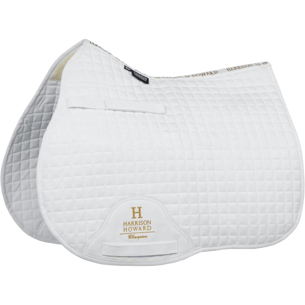 imageHarrison Howard AllPurpose Saddle Pad Suede Saddle Pad for Horses Use During Everyday RidingWhite