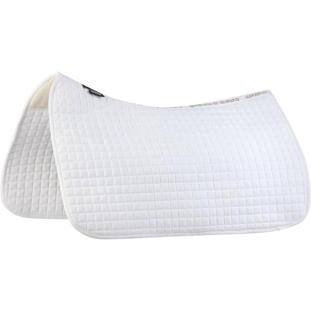 imageHarrison Howard AllPurpose Square Quilted Western Saddle Pad Breathable ShockAbsorbing Saddle Pad Comfortable Fit for HorsesWhite