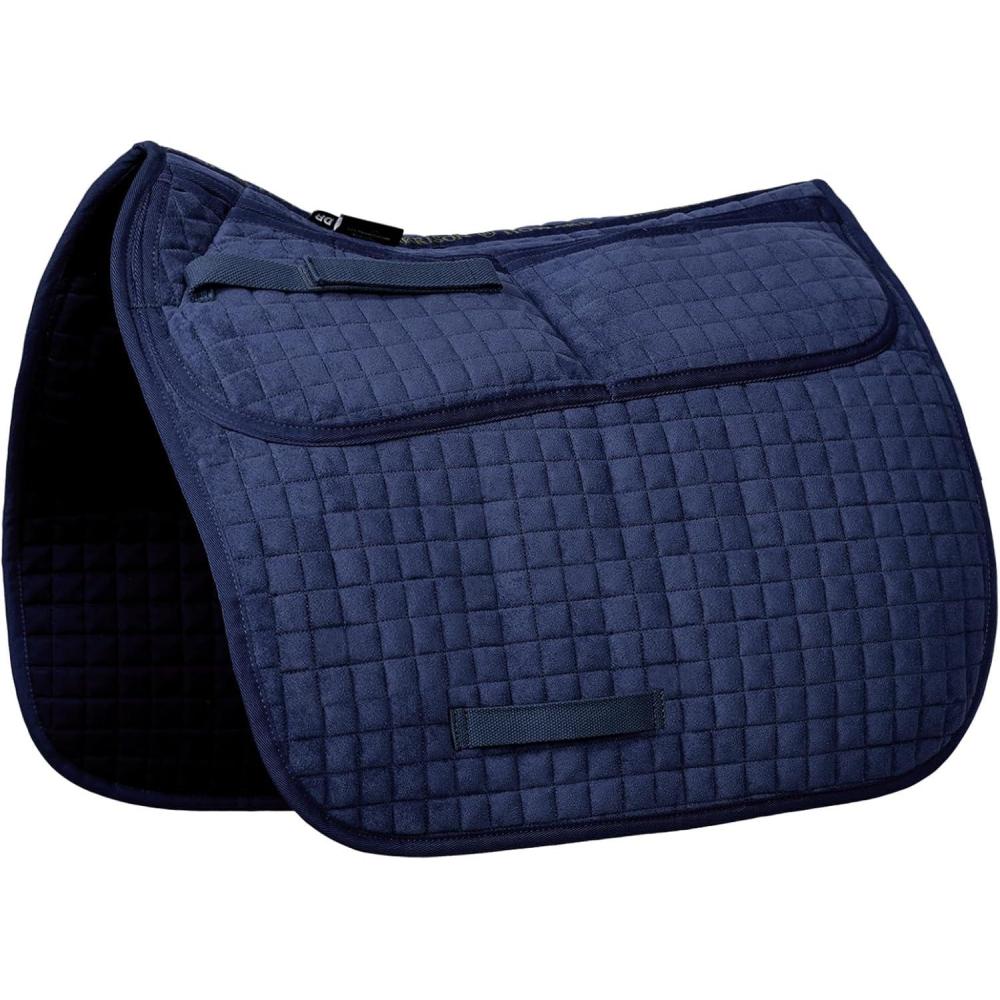 imageHarrison Howard Diamond Quilted Dressage Saddle Pad Adjustable with 4 Pockets and Foam Inserts with Differentiated Thickness Horse Riding Pad with Added Cushioning and ComfortNavy