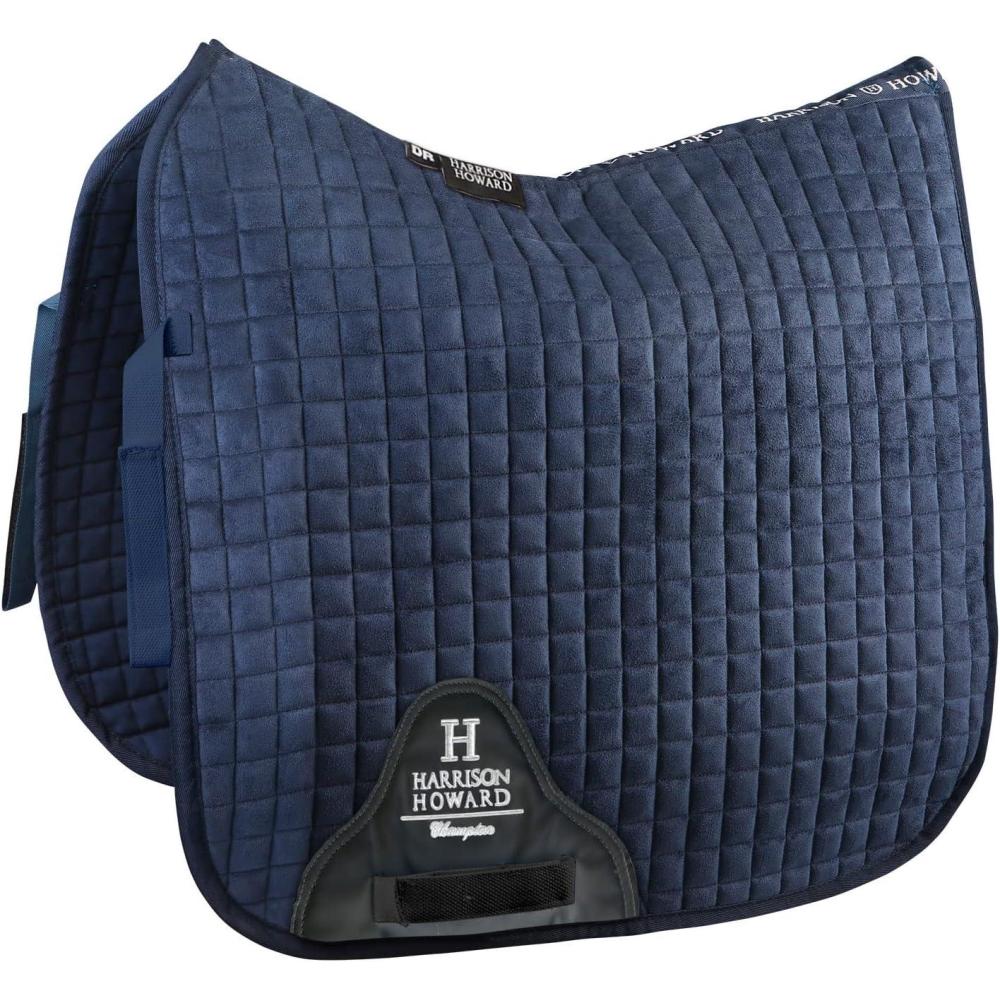 imageHarrison Howard Dressage Saddle Pad Suede Square English Saddle Pad for Horses Dressage EventNavy