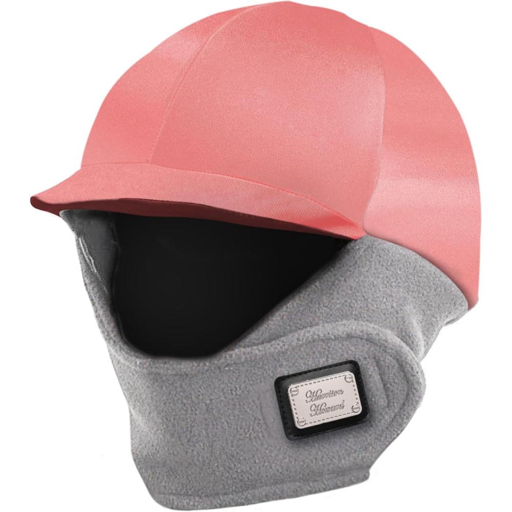 imageHarrison Howard Equestrian Helmet Cover with Fleece Neck Winter Riding Helmet CoverSoft Pink