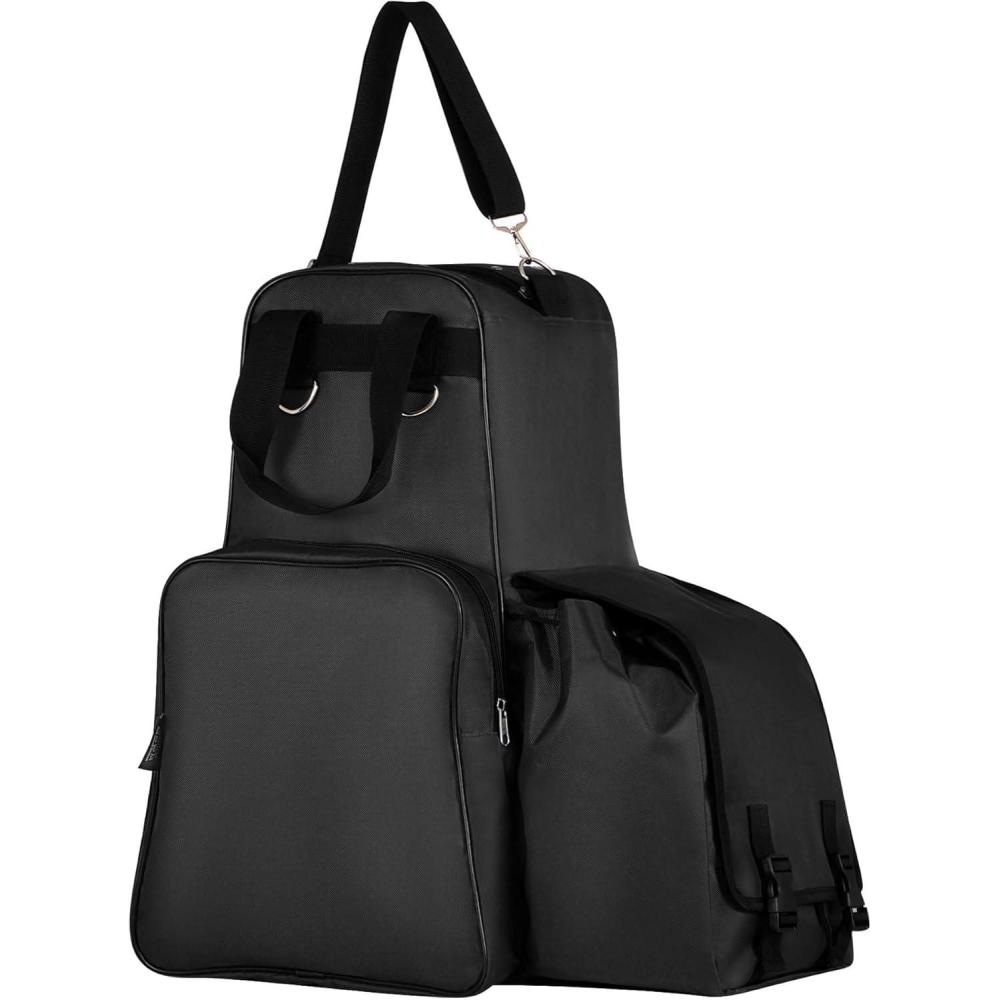 imageHarrison Howard Equestrian Pack Equipment MultiFunctional Carry Bag for Boots Helmet Horsewhip Horse Riding Pack EquipmentBlack