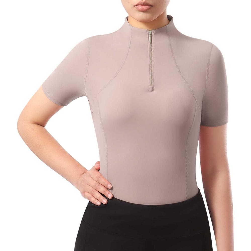 imageHarrison Howard Equestrian Tops for Women Short Sleeve QuickDry Sports ShirtCamel