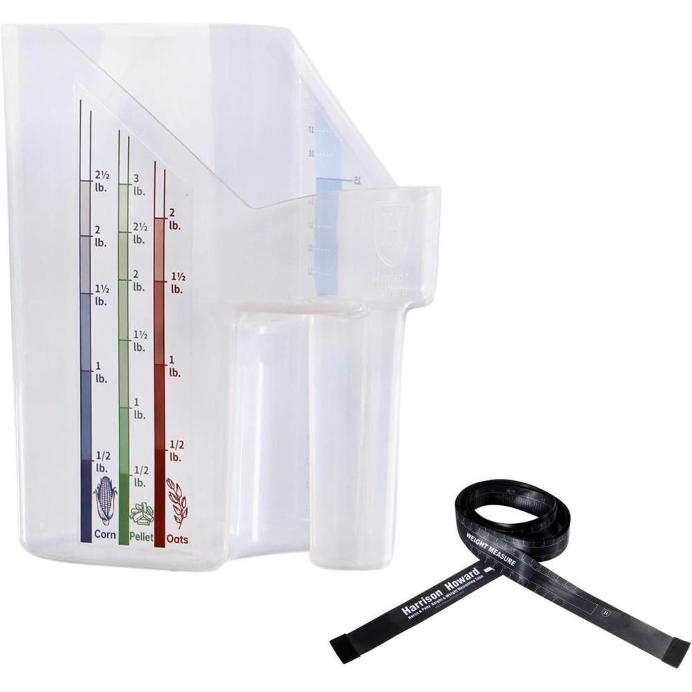 imageHarrison Howard Feed Scoop for Equine Precision Plastic Measuring Scoop with Measurement Markings Perfect for Stable Use Measuring Sweet Feed Pellet Oats Grain Water1 pcs