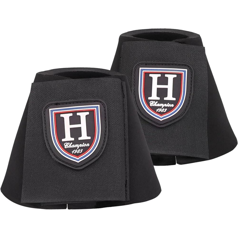 imageHarrison Howard Horse Bell Boots Durable Protection for Your Horse Sold in PairsBlack