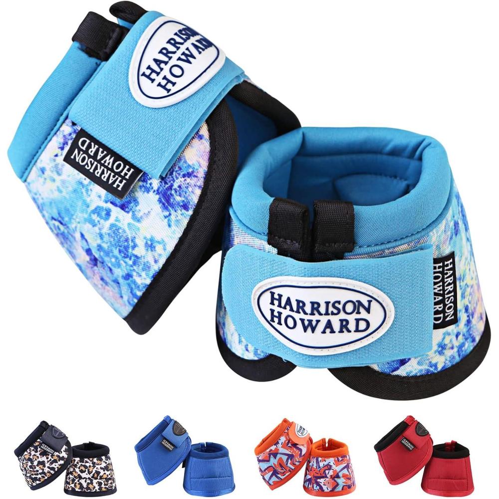 imageHarrison Howard Horse Bell Boots Overreach Bell Boots NoTurn Bell Boots for HorseDurable Protective Hoof BootPastel Mix