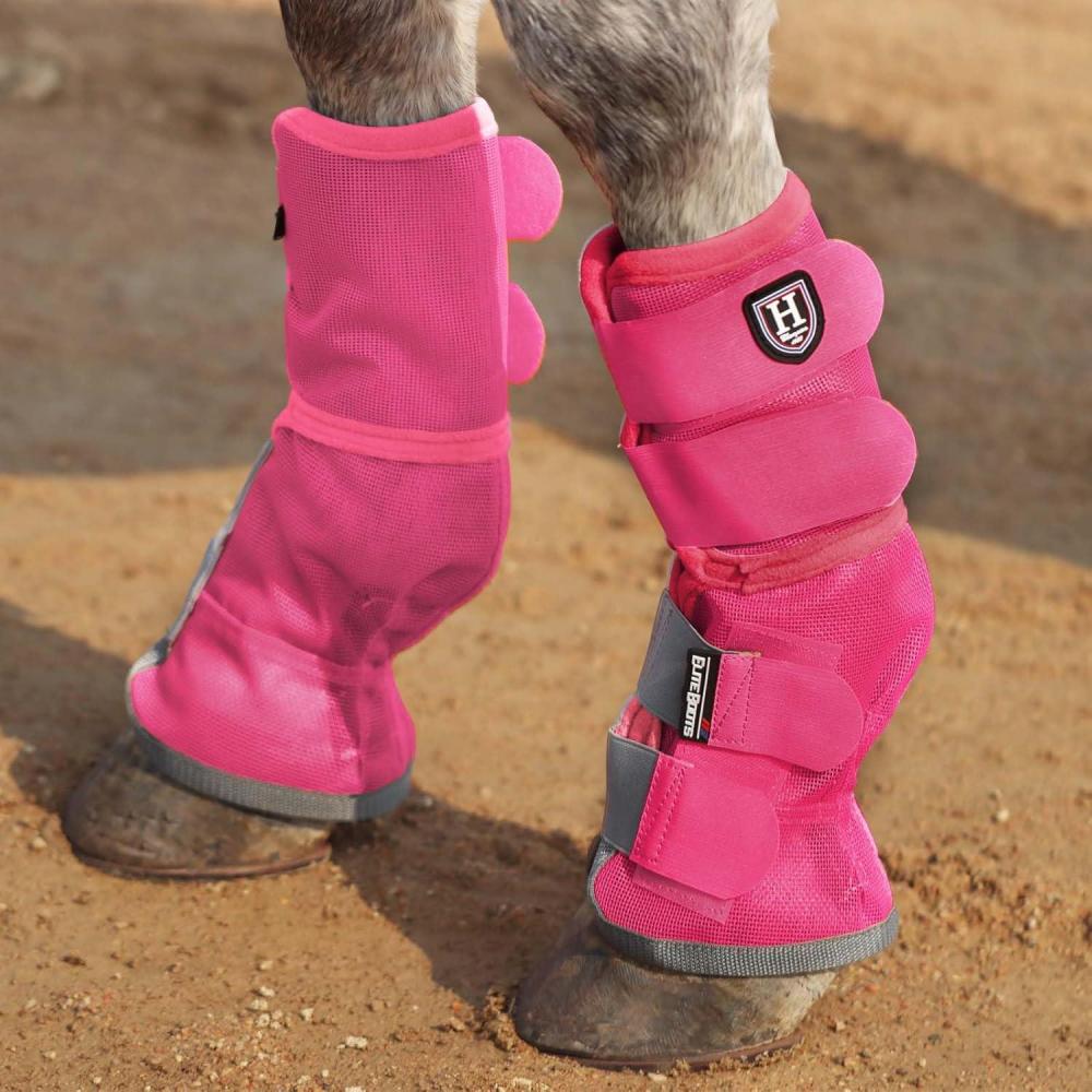 imageHarrison Howard Horse Fly Boots Perfect Contoured Fit Leg Guards Dense Mesh Boots with Ventilated Comfort Reliable Protection from Summer Elements Set of 2 Sky Blue LargeMagenta