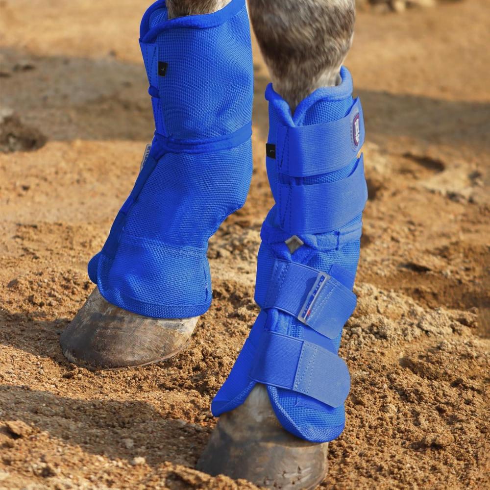 imageHarrison Howard Horse Fly Boots Perfect Contoured Fit Leg Guards Dense Mesh Boots with Ventilated Comfort Reliable Protection from Summer Elements Set of 2 Sky Blue LargeVoodoo Blue