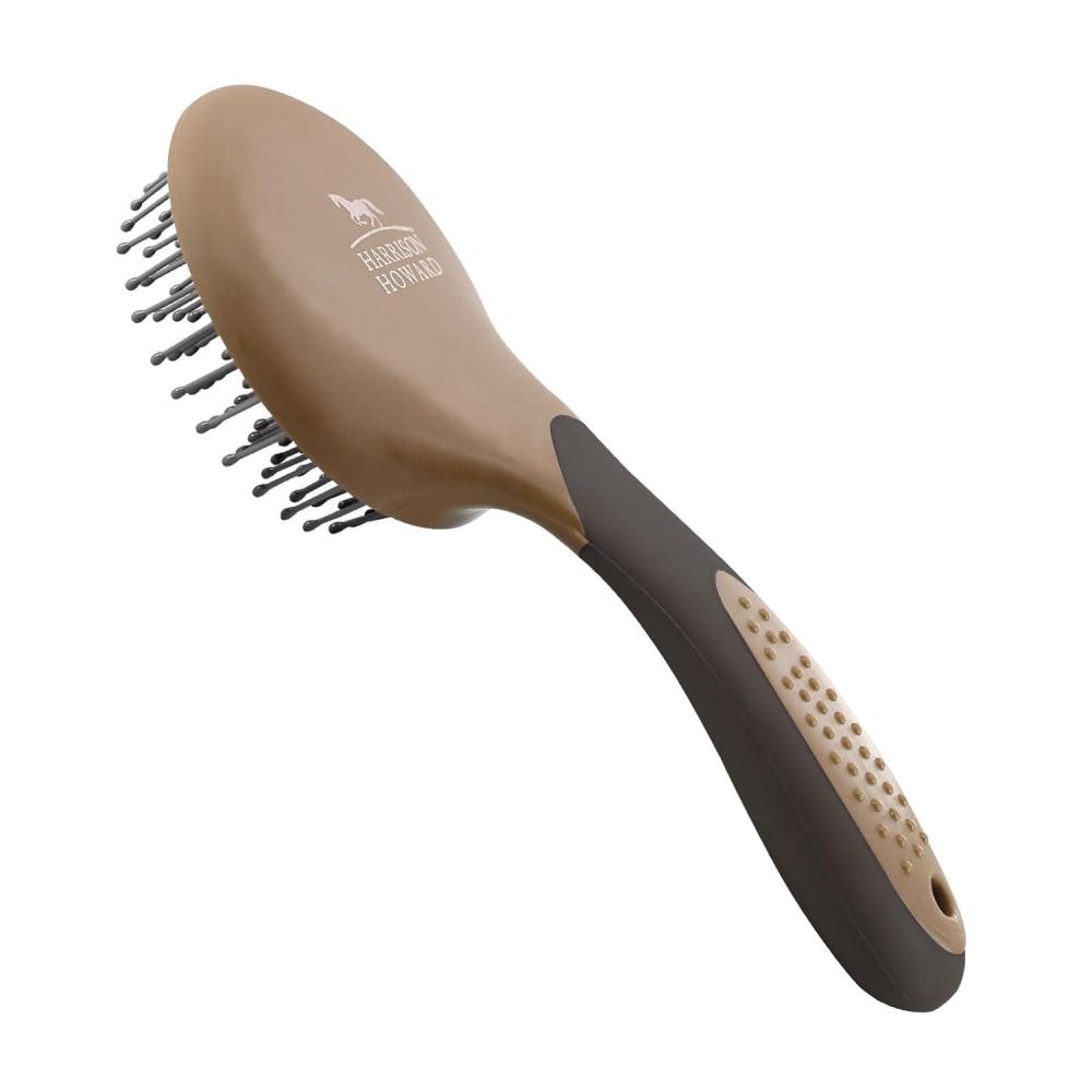 imageHarrison Howard Horse Mane and Tail Brush  Professional Grooming Brush Equestrian Detangler NonSlip PurpleDark Brown