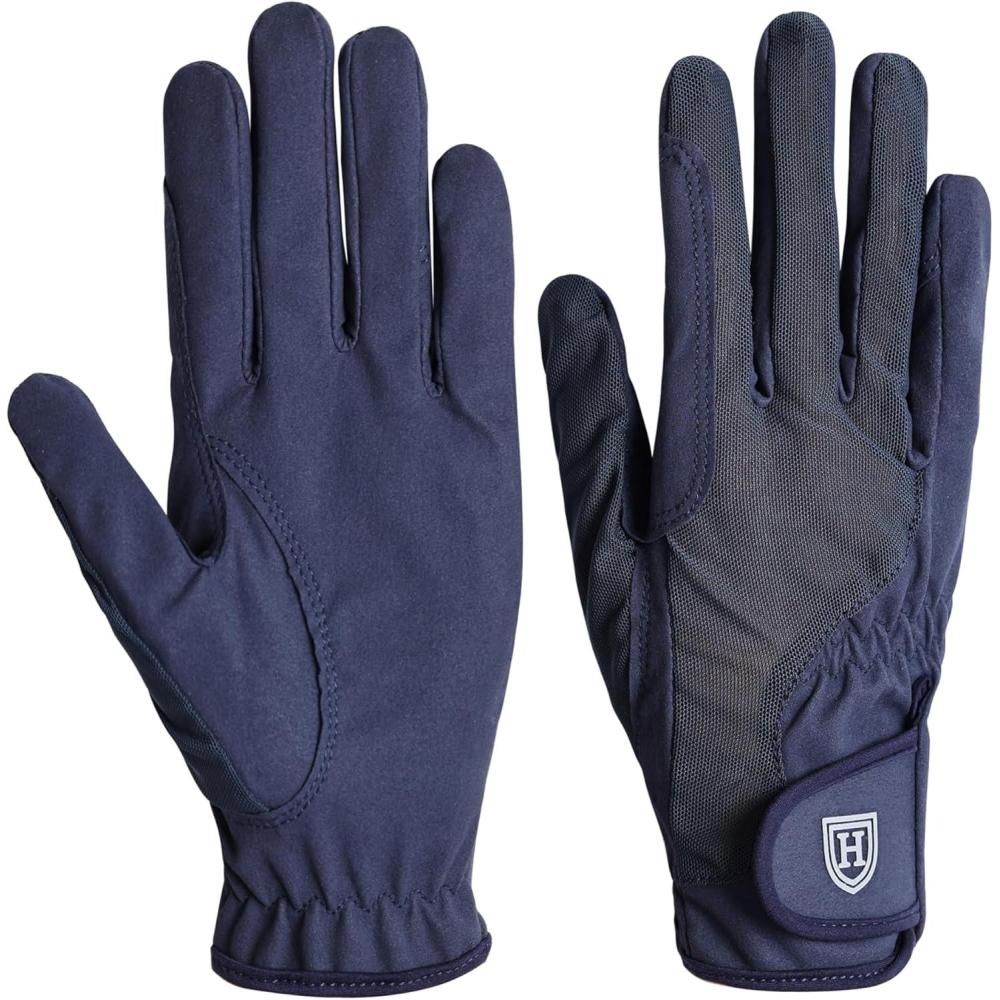 imageHarrison Howard Horse Riding Gloves Comfortable Grip for Gardening Running or Cycling Lightweight Glovesnavy