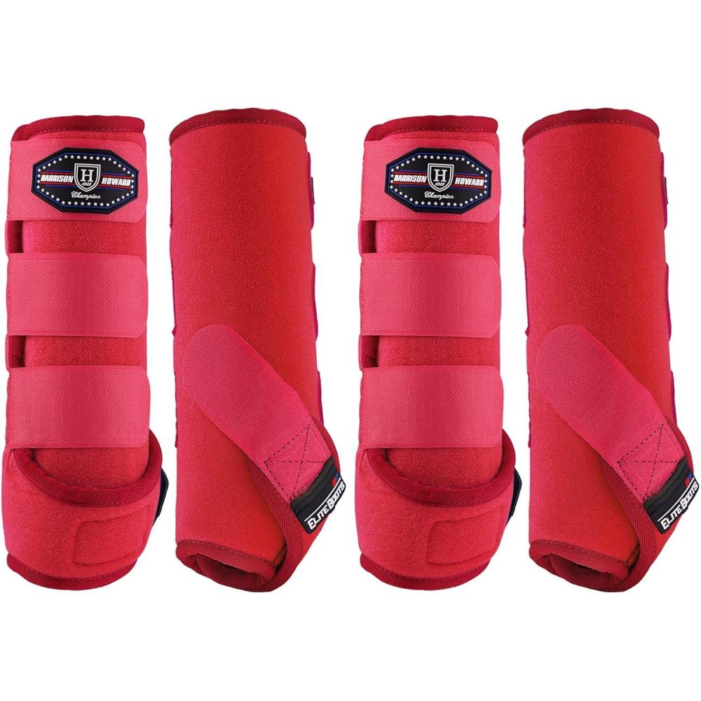 imageHarrison Howard Horse Sport Medicine Front ShockAbsorbing Boots AllRound Lower Limb Protection ampamp Support Sport Boots Athletic Boots Perfect for Endurance Training and Performance Aquamarine MScarlet Red