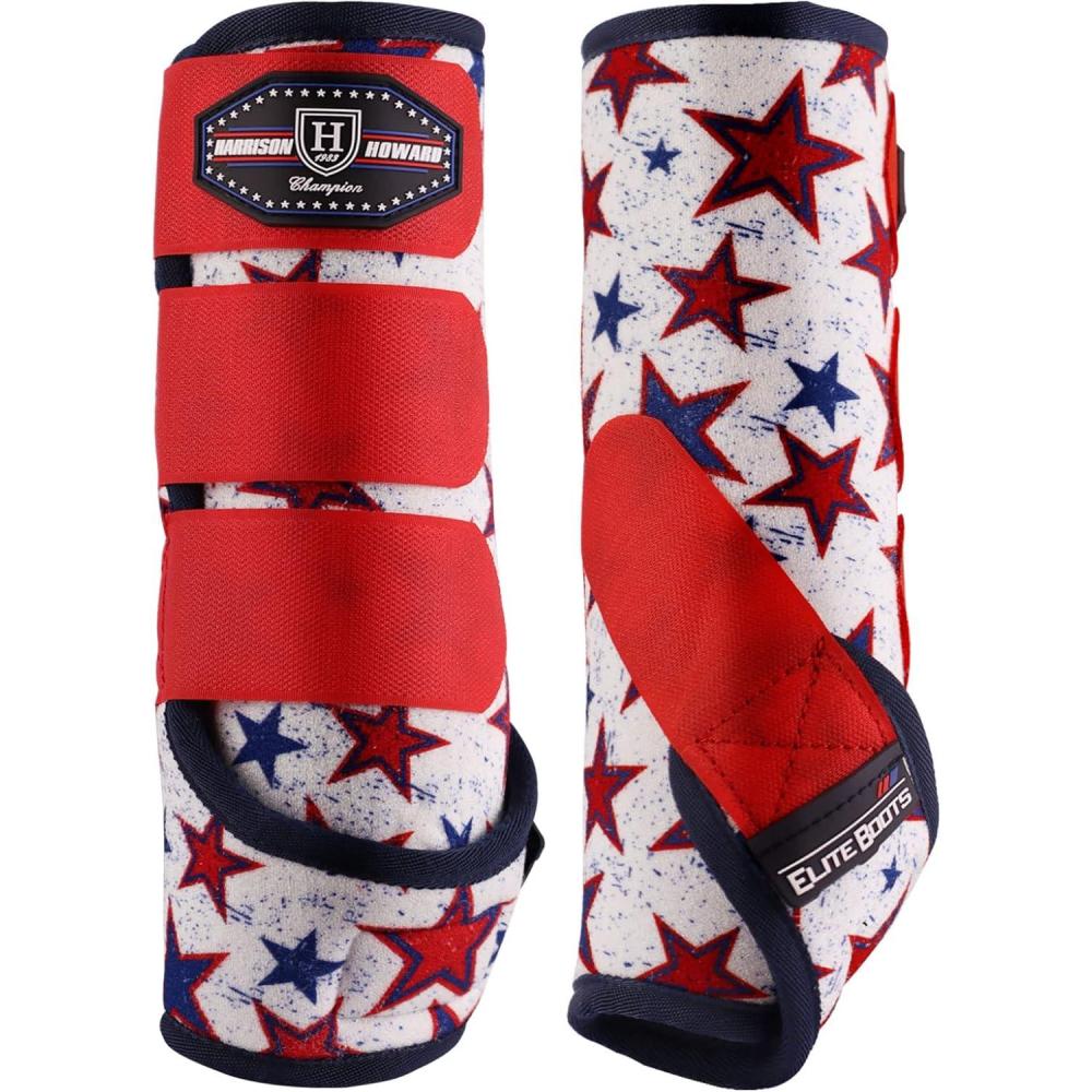 imageHarrison Howard Horse Sport Medicine Front ShockAbsorbing Boots AllRound Lower Limb Protection ampamp Support Sport Boots Perfect for Endurance Training and Performance Pack of 2 Mint LRed Dream Star