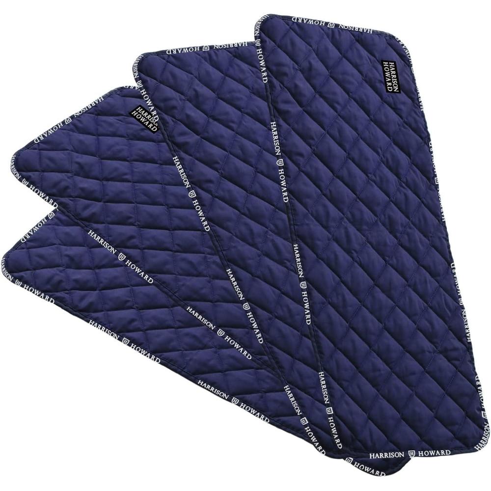 imageHarrison Howard MedicineRetaining ShockAbsorbing Pressure Sores Prevention Quilted Leg Wraps for Horse Set of 4Navy LNavy