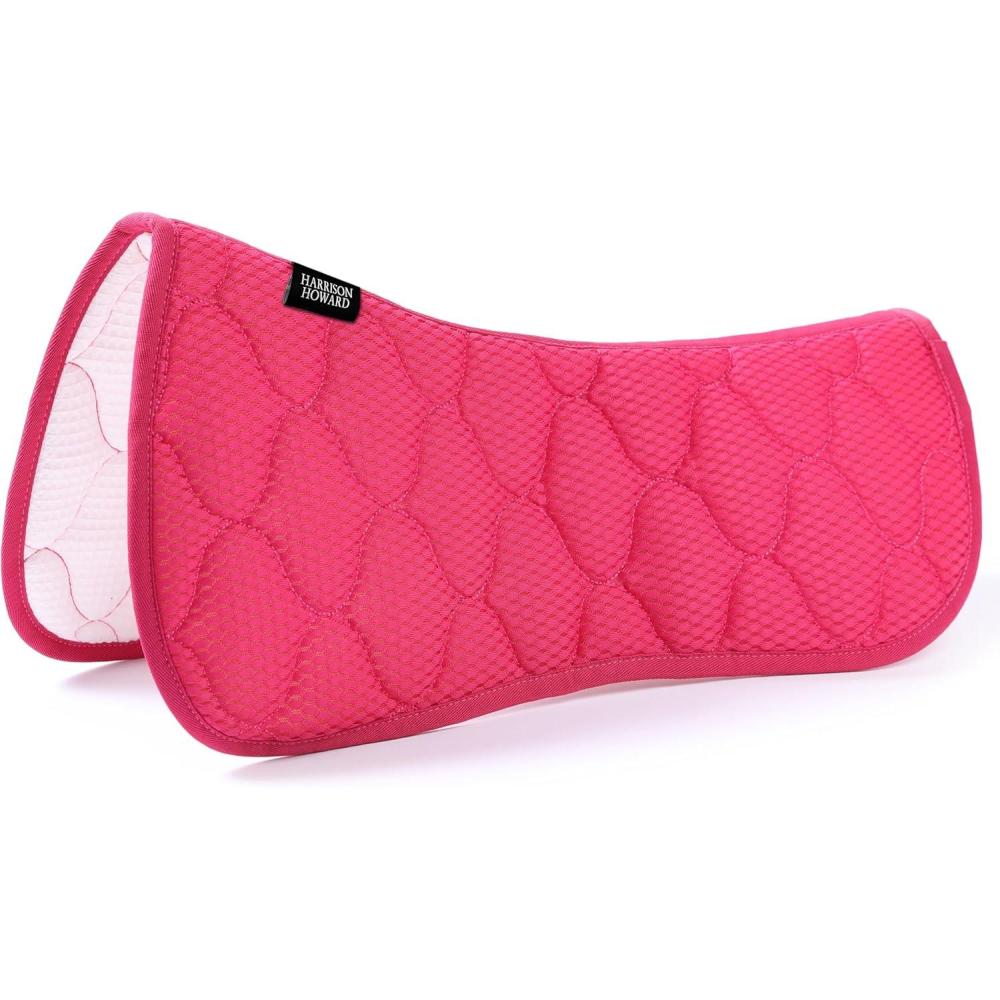 imageHarrison Howard Mesh Riding Half Pad for English Saddle Comfortable Cushioning Reduce Pressure on Horses BackMagenta