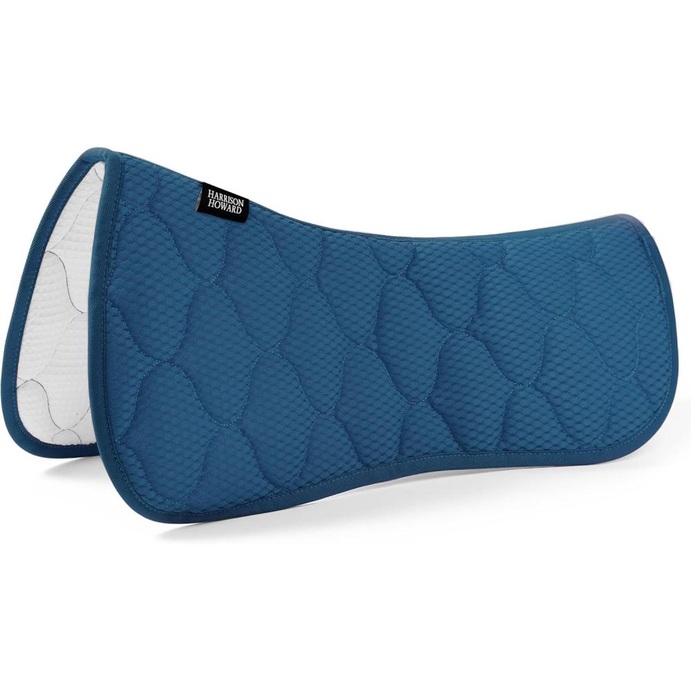 imageHarrison Howard Mesh Riding Half Pad for English Saddle Comfortable Cushioning Reduce Pressure on Horses BackTeal