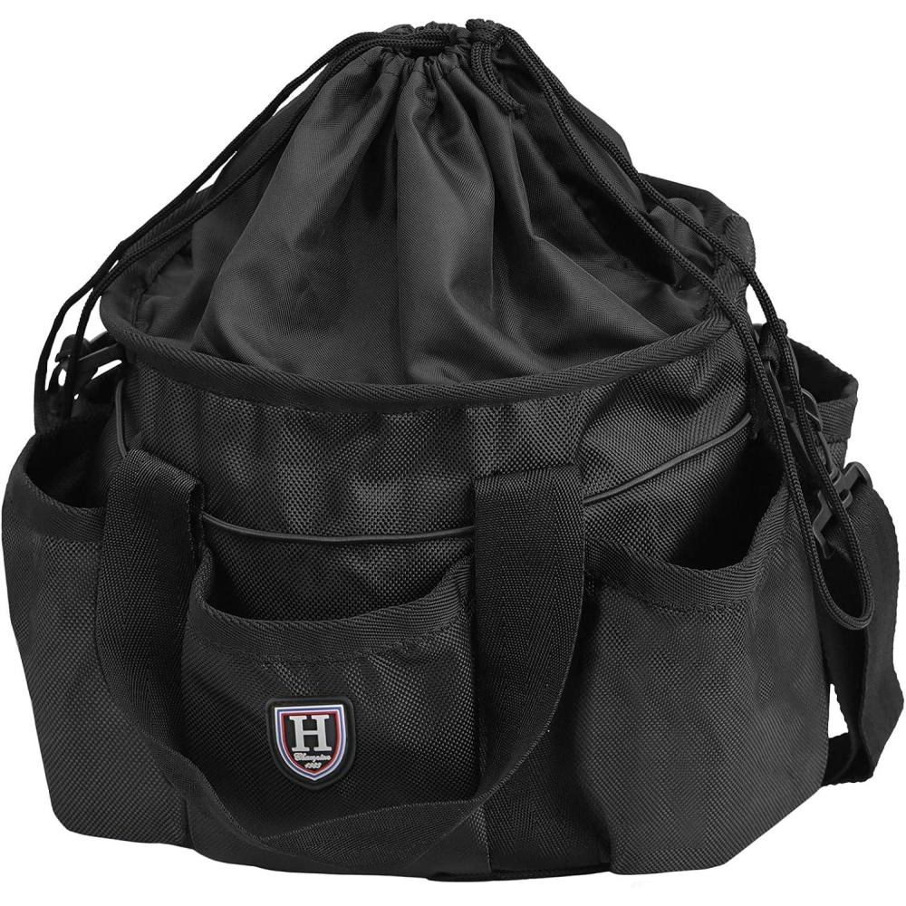 imageHarrison Howard Premium Multipurpose Durable Horse Grooming Organizer Bag Cleaning Supply Tote BagRuby RedMars Black