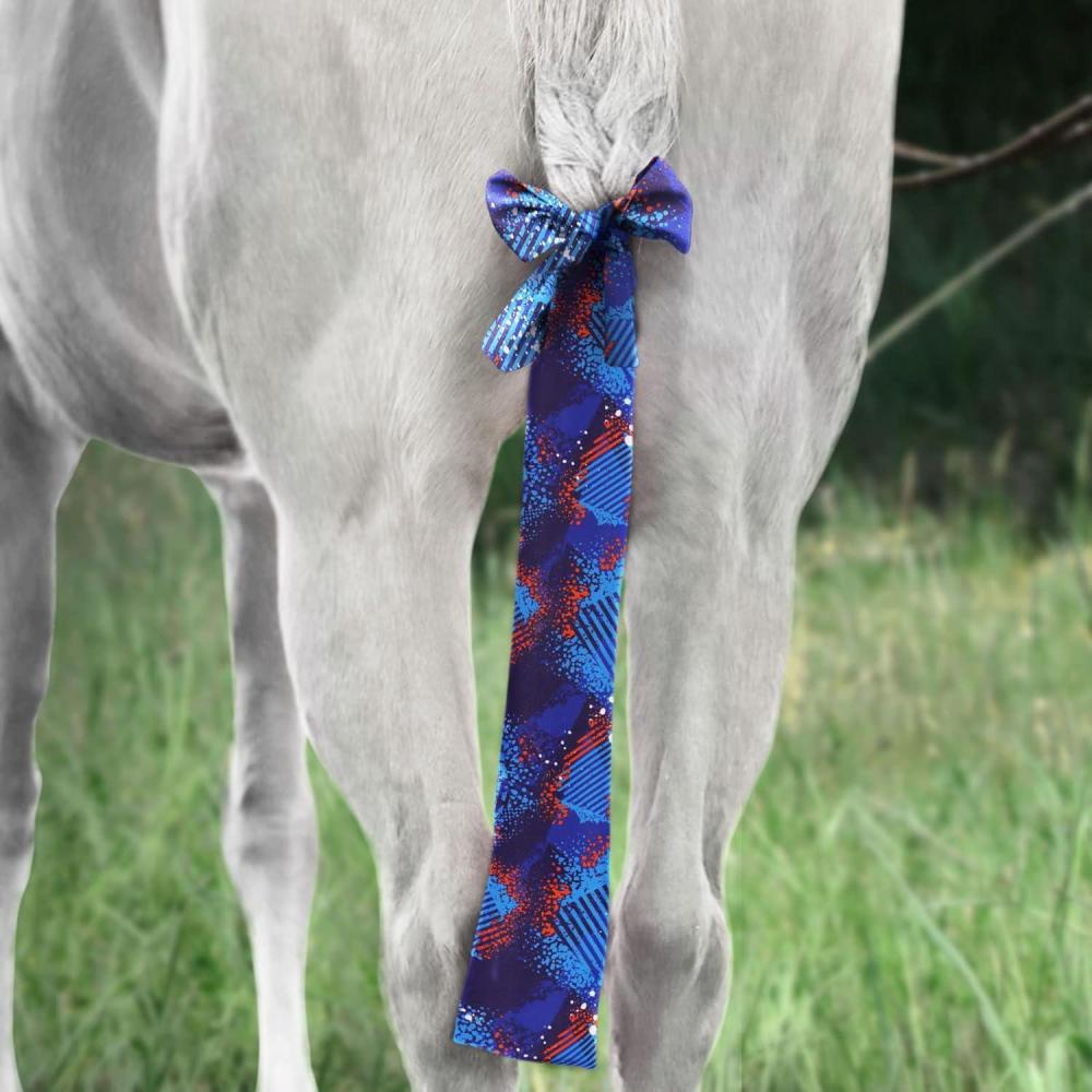 imageHarrison Howard Stretchy Tail Bag Breathable Horse Tail Guard Slip on Design Protect Horse Tail 2 Strand Closure Straps Keep Tail Clean ampamp Protected 22quot L Length Makes Grooming EasyChic BlueChic Blue