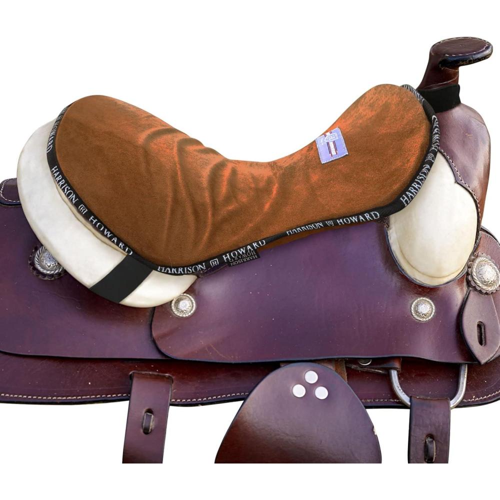 imageHarrison Howard Trail Seat Saver Western Tack Saddle Rideon Pad with Cushion Bottom Helps Distribute Back PressureBrown