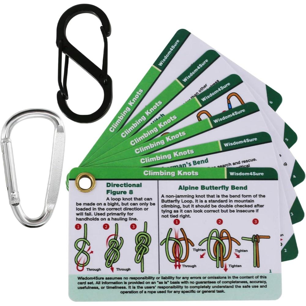 imageHarrison Howard Wisdom4Sure Rock Climbing Knot Cards Includes 18 Rope Knots for Every Adventure Portable Knot Guide with Mini Carabiner to Clipping to Backpack Pocket Size