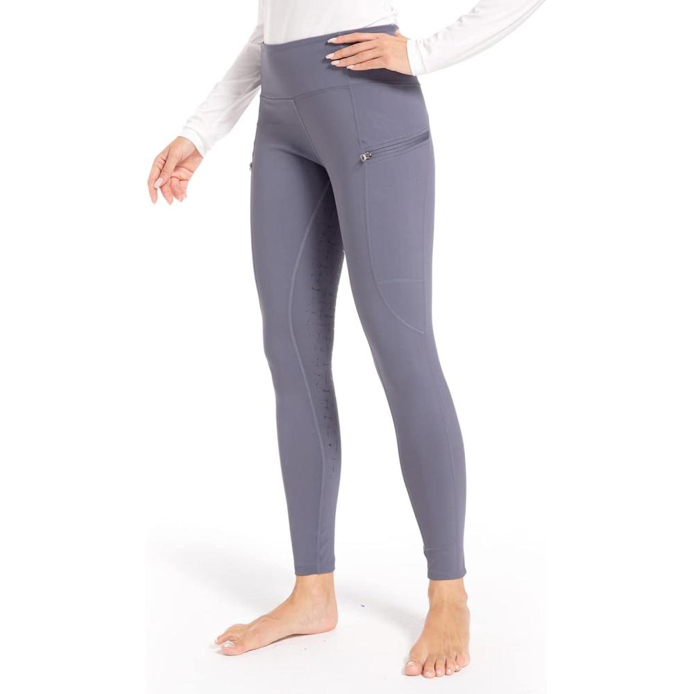 imageHarrison Howard Womens Full Seat Silicon Grip Equestrian Breeches Horse Riding Tights High Waisted LeggingsBlue