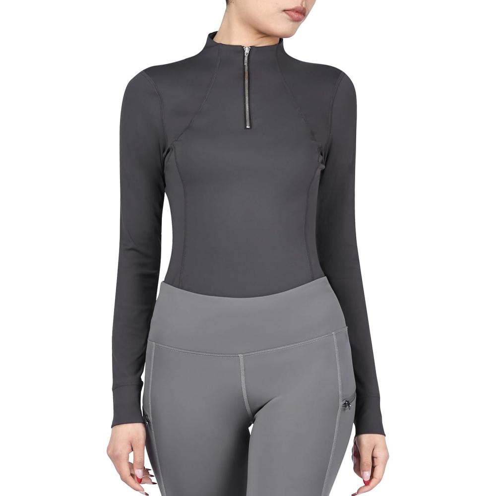 imageHarrison Howard Womens Horse Riding Shirt Long Sleeve Equestrian Shirts with 14 ZipComet